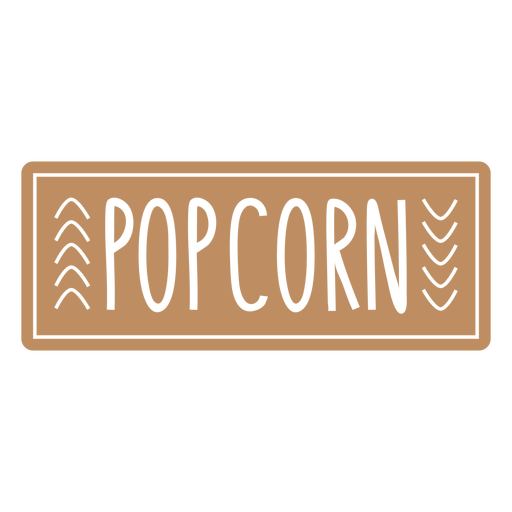 Popcorn text hand written label cut out