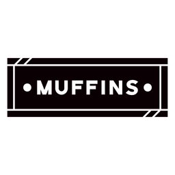 Black muffins label cut out Transparent PNG