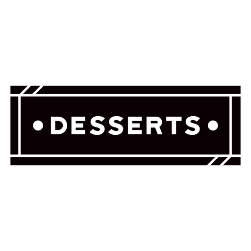 Black desserts label cut out PNG Design