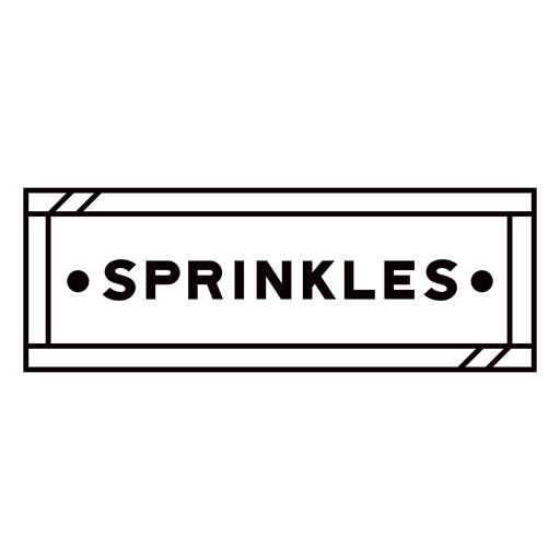 Black sprinkles label stroke PNG Design