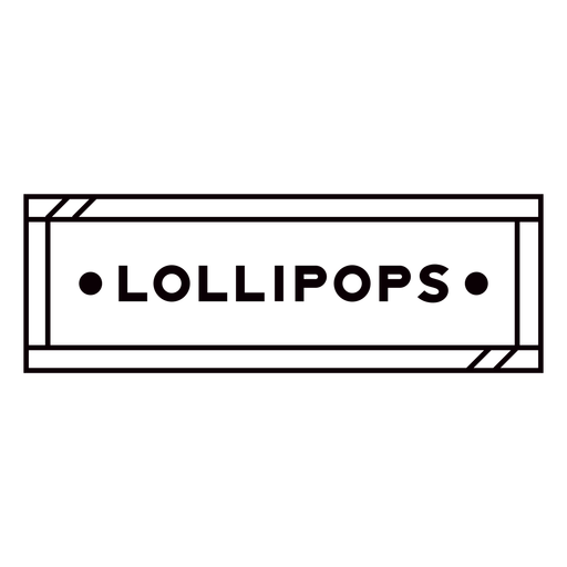 Lollipops stroke text label PNG Design