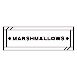 Marshmallows label stroke  PNG Design