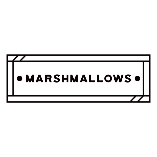 Marshmallows label stroke  PNG Design