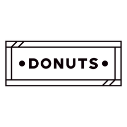 Black & white donuts label stroke Transparent PNG