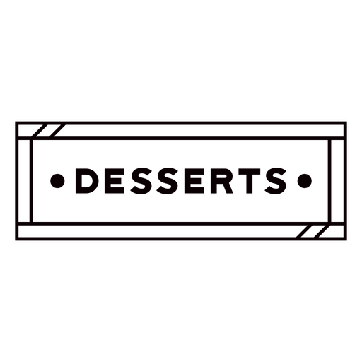 Desserts stroke text label PNG Design