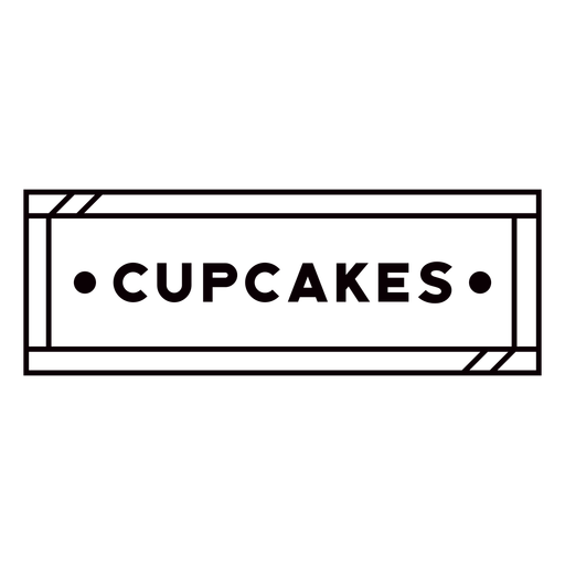 Cupcakes stroke text label PNG Design