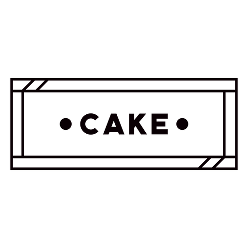 Cake stroke text label PNG Design