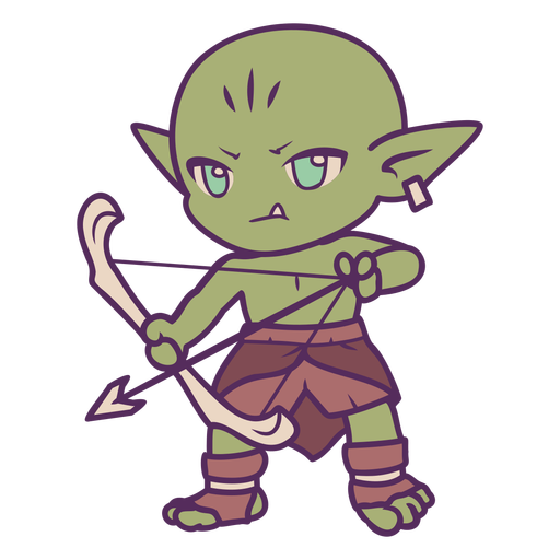 Personagens de Chibi com arco e flecha - 2 Desenho PNG