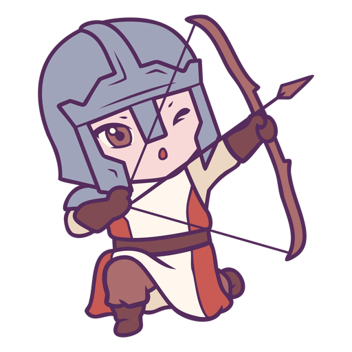 Personagem de arqueiro cavaleiro Chibi Desenho PNG
