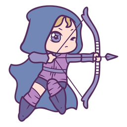 Bogenschießen Chibi Charaktere - 7 PNG-Design