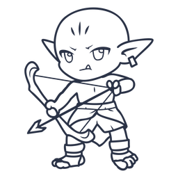 Personagens Chibi de tiro com arco - 11 Desenho PNG