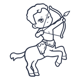 Chibi centaur character stroke PNG Design