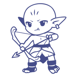 Chibi orc creature archer PNG Design