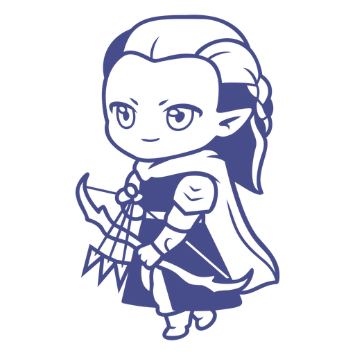 Personagens de Chibi com arco e flecha - 21 Desenho PNG