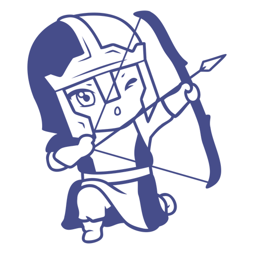 Personagens de Chibi com arco e flecha - 23 Desenho PNG