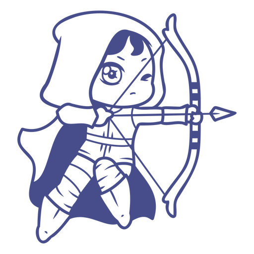 Chibi girl archer cute character