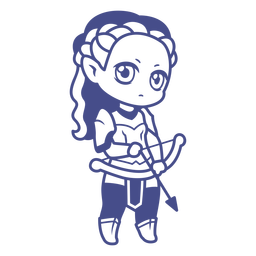 Chibi elf woman archer character PNG Design Transparent PNG
