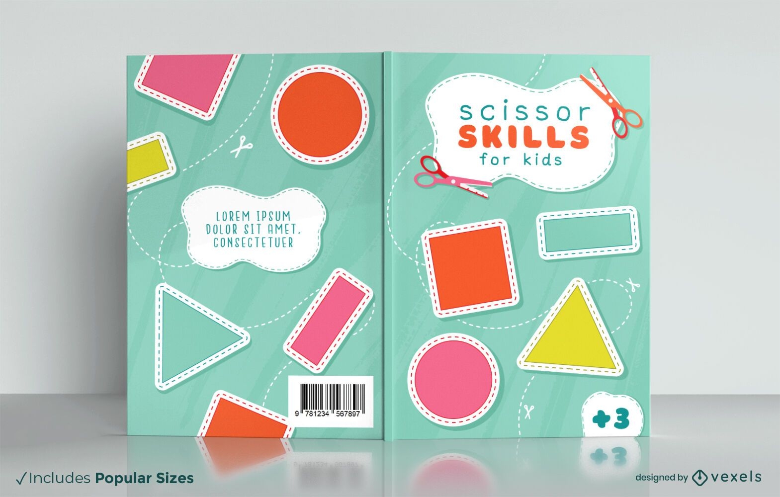 Cutting book for kids cover design