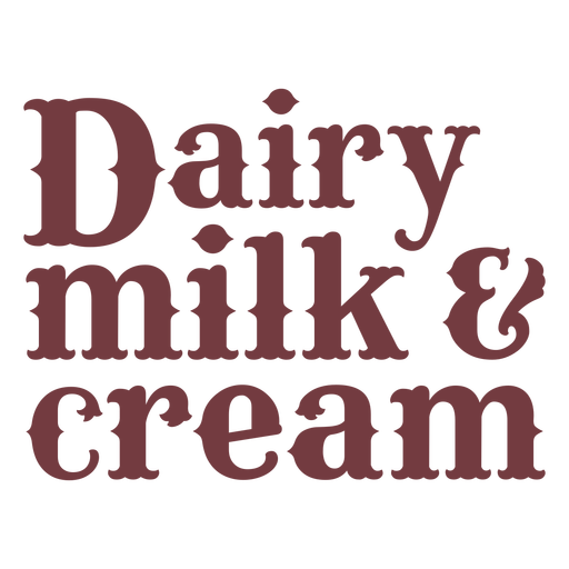 Dairy milk & cream food label PNG Design