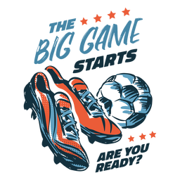 Soccer shoes and ball badge hand drawn