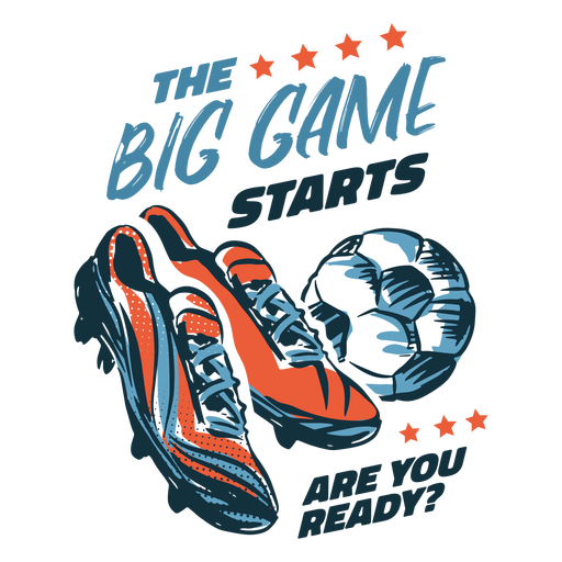 Soccer shoes and ball badge hand drawn PNG Design