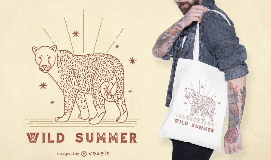 Leopard summer quote tote bag design Leopard summer quote tote bag design