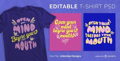 Lettering ornaments scalable t-shirt psd
