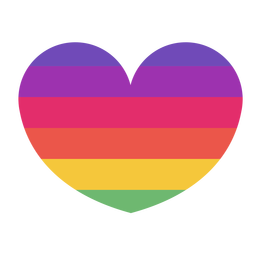Pride heart flat PNG Design