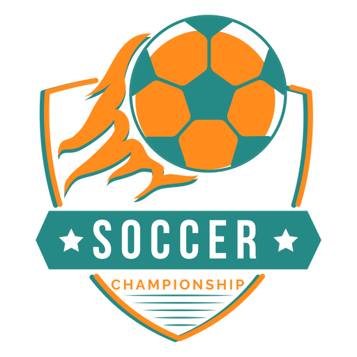 Soccer championship emblem badge flat PNG Design