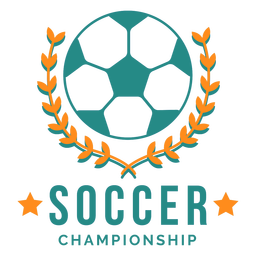 Soccer ball championship flat emblem badge