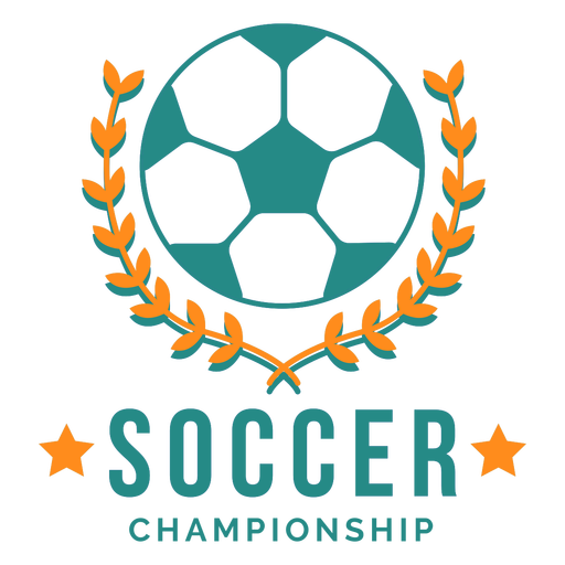 Soccer ball championship flat emblem badge PNG Design