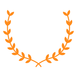 Emblem leaves crown flat PNG Design Transparent PNG