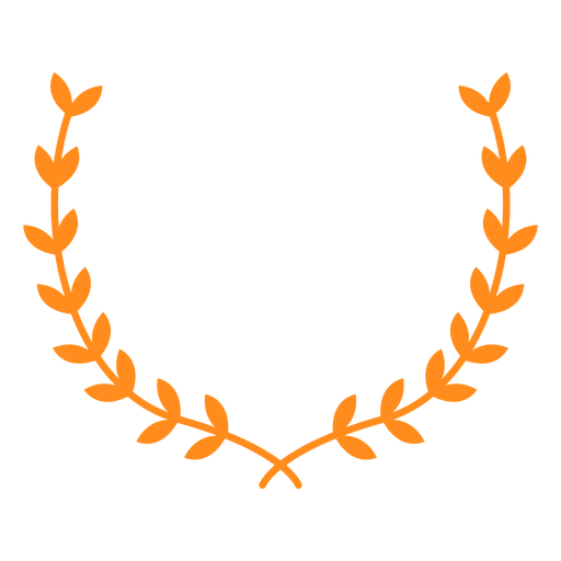 Emblem leaves crown flat PNG Design