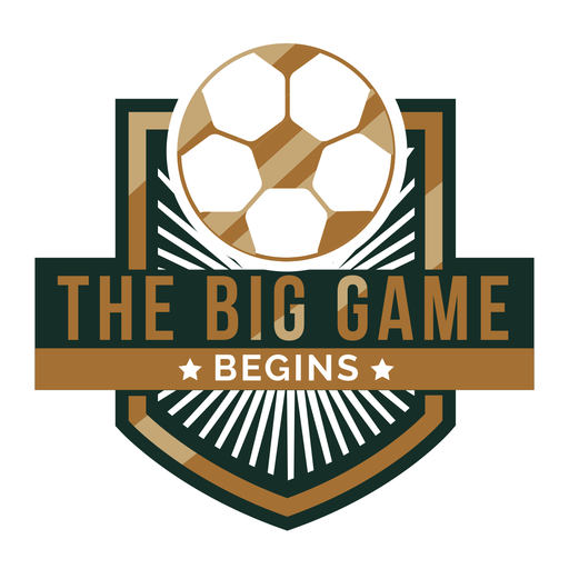 Soccer game emblem badge semi flat