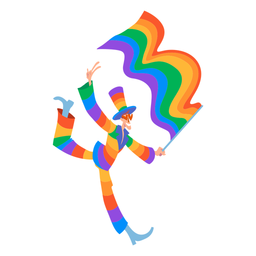 Rainbow man flat PNG Design