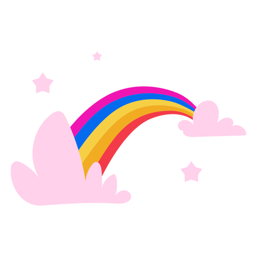 Rainbow cute flat PNG Design