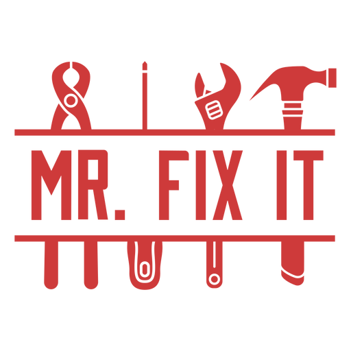 Mr fix it cut out PNG Design