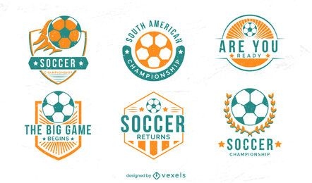 Soccer sport hobby badges set