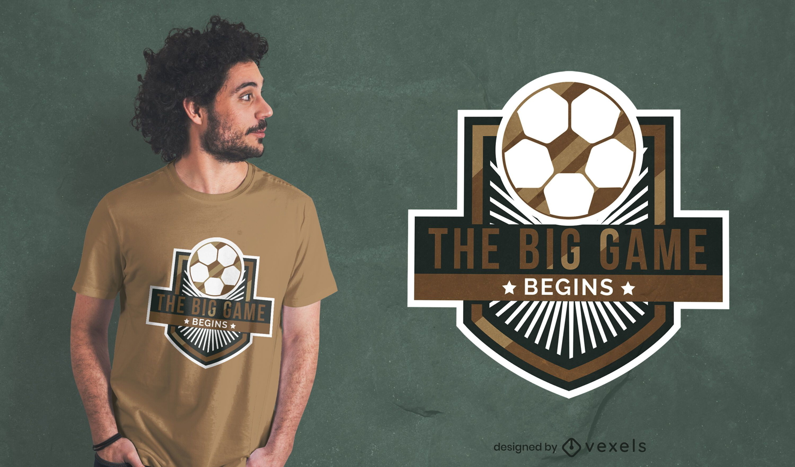 Design de t-shirt do emblema do esporte para jogo de futebol