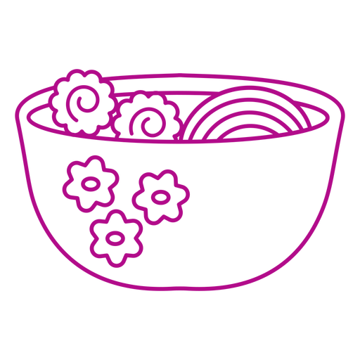 Floral bowl ramen food stroke