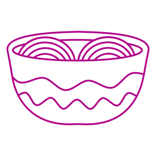 Noodle bowl food stroke PNG Design