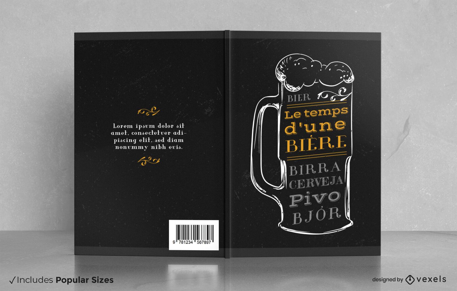 Design de capa de livro de degustação de cerveja