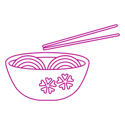 Chopsticks in noodle ramen bowl PNG Design
