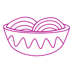 Noodles asian food bowl stroke PNG Design
