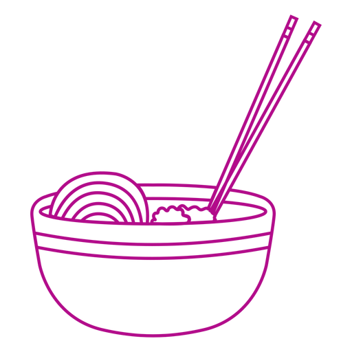 Noodles asian food and chopsticks PNG Design