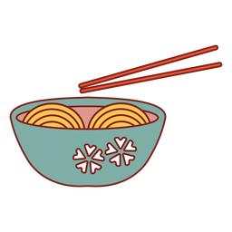 Ramen asian food green bowl PNG Design Transparent PNG