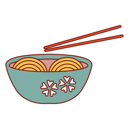 Ramen asian food green bowl PNG Design