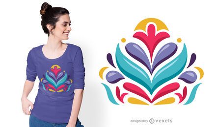 Diseño de camiseta de composición otomi brillante. Diseño de camiseta de composición otomi brillante.