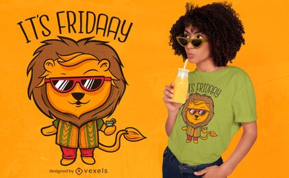 Cute lion friday quote t-shirt design