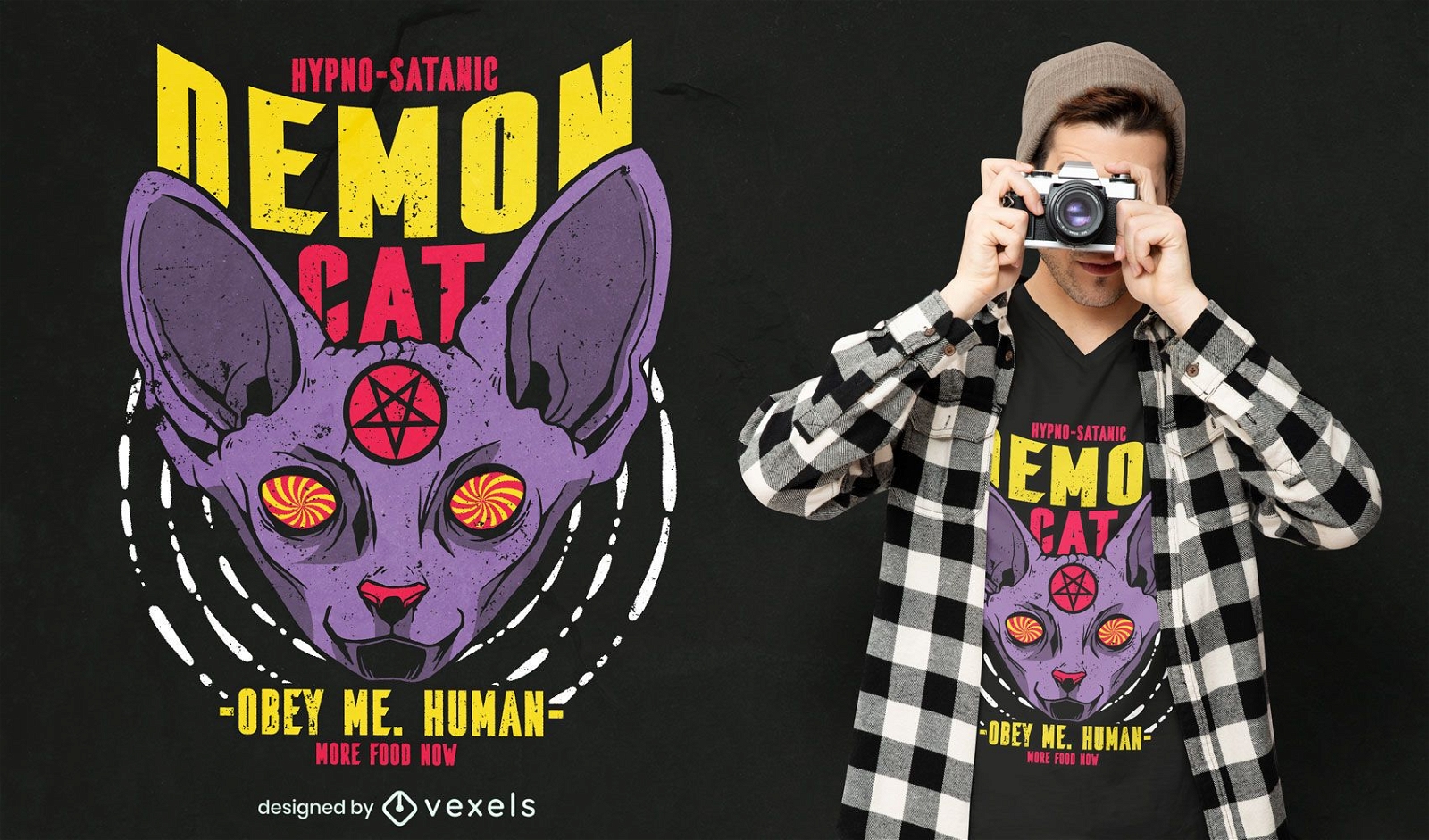 Sphinx Katze Tier satanisches T-Shirt Design